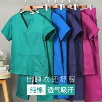 original Washing clothes short-sleeved womens pure cotton surgeons overalls oral brush hand clothing long-sleeved nurse operating room surgical gown