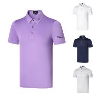 Titleist Golf clothing mens outdoor sports quick-drying breathable elastic short-sleeved T-shirt polo shirt lapel J.LINDEBERG Callaway1 Titleist FootJoy ANEW▤❦✜