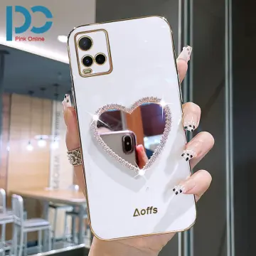 Makeup Mirror Mobile Phone Case Bling Heart Shaped Mirror Phone Case for  iPhone