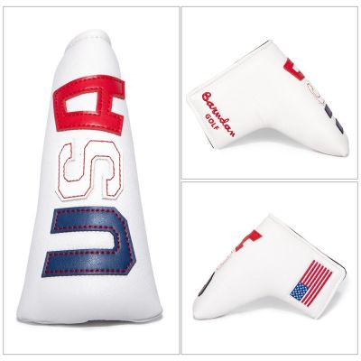 ✽✹ Golf Putter Cover USA American Golf Blade Putter Headcovers Golf Club Head Cover Leather Magnetic จัดส่งฟรี