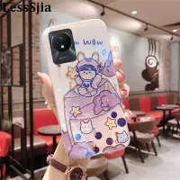 เคสมือถือสำหรับ VIVO Y02A Y02T ฝาหลัง แสงสีฟ้าเพชรป้องกันการชนกันของถ้วยน้ำซิลิโคนเนื้อนิ่มสำหรับผู้หญิง VIVO Y02A Y02T เคสโทรศัพท์