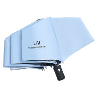 =}{}+ อัตโนมัติ UV ร่มสามพับร่มกันแดดไวนิลร่มกันแดดป้องกันรังสียูวีร่มกันแดดพับได้ร่มกันแดด