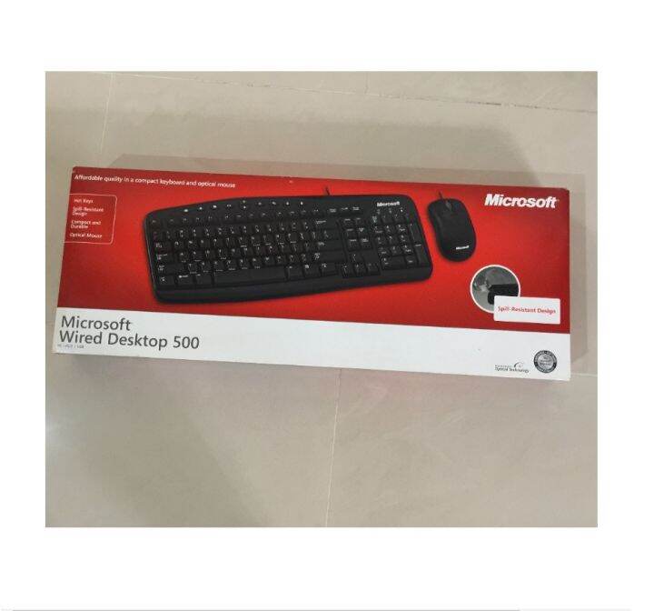 Microsoft Keyboard and Mouse Combo Wired Desktop 500 Lazada