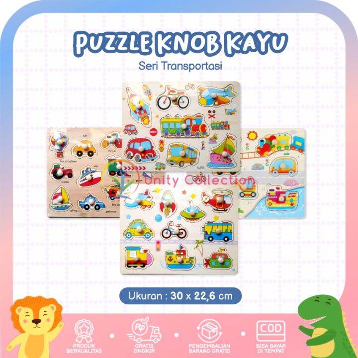 Puzzle Kayu Knob Transportasi | Lazada Indonesia