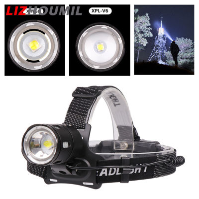 ไฟหน้า XPL-V6 LED พลังงานสูง LIZHOUMIL XHP50ไฟหน้าแบบสวมหัวสีขาว6500K