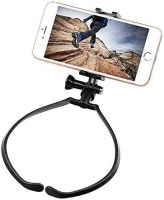 ที่วางคอโทรศัพท์ Lazy Neck Holder Stand Universal Neck Hanging Holder Smart Phone Sport Camera Self-Timer Tool Adjustable 4-6 Inch Bracket For iPhone For Samsung For GoPro Insta360 X3 ONE X2 /X/rs/ R สีดำ