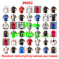 Mens V Neck Graphic Singlets Random Gym Tank Tops Workout Vest