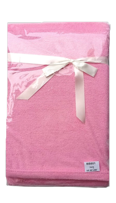 ผ้าห่ม ผ้าขนหนูสีชมพู ผ้าของขวัญ 150x200ซม - 1 ผืน