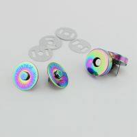 10-50sets 18x2 14x2mm Iridescent Rainbow dish shape magnetic snap button clasp fastener for handbag purse wallet sewing