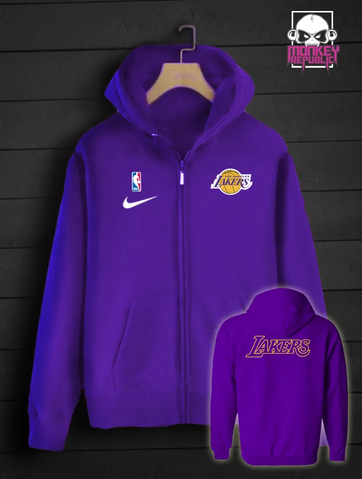 Los Angeles Lakers NIKE NBA Purple Showtime Full-Zip Hoodie Jacket Men's  MEDIUM