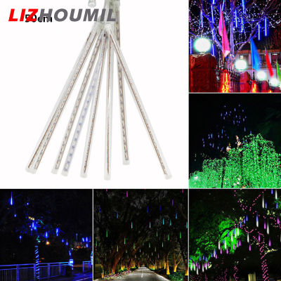 LIZHOUMIL Lampu Hias ไฟไฟ LED ฝนดาวตกกันน้ำ50ซม. 8ชิ้น (รุ่น LED แบบ SMD)