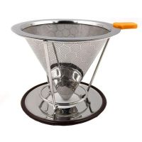 Reusable Coffee Filter Holder Washable Stainless Steel Brew Drip Coffee Filters for Espresso Manual Coffee Bean