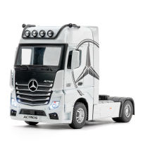 1:24 -Benz Acaros รถบรรทุกจำลองสูง Diecast โลหะผสมรุ่นรถเสียงดึงกลับคอลเลกชันของเล่นเด็กของขวัญ