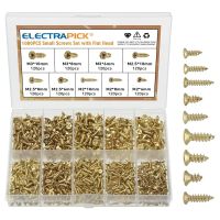 [HOT JIAZZAQQMGW 555] ELECTRAPICK 1080ชิ้นสกรูหัวแบนทองข้ามไดรฟ์ตนเองแตะสกรูไม้กระทู้เล็บสกรู Countersunk หัวสกรูขนาดเล็ก