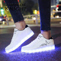 ขนาด30-41รองเท้าผ้าใบเรืองแสงสำหรับเด็กชายหญิงรองเท้าส่องสว่างพร้อม Light Up Sole เด็ก Lighted Led รองเท้าแตะ USB Charged