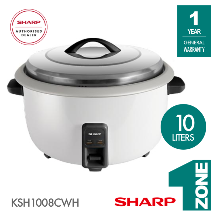Sharp 10L Non Stick Pot Commercial Rice Cooker Model KSH1008CWH Lazada