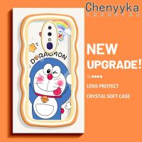 เคส Chenyyka สำหรับ OPPO F11 F11 Pro A9 A9X 2019เคสลายการ์ตูนโดราเอมอนน่ารักใหม่ Colour มาการอนคลื่นขอบกันกระแทกแบบใสนิ่มเคสมือถือโปร่งใสลายกล้องถ่ายรูปที่สร้างสรรค์เคสซิลิกาเจลฝาครอบป้องกัน