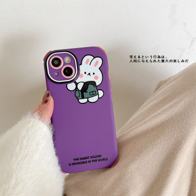 การ์ตูนยกเลนส์กระต่ายกรณีโทรศัพท์สำหรับ iPhone14Promax เคสซิลิโคนสีม่วงสำหรับ iPhone13 กรณีโทรศัพท์มือถือมูลค่าสูงสำหรับ iPhone12 เคสโทรศัพท์กระต่ายน่ารักสำหรับ iPhone11 เคสแฟชั่นเกาหลีสำหรับ iPhone12Promax