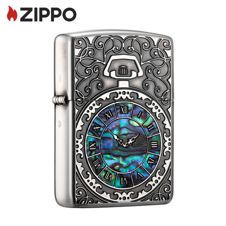 zippo-wat-ch-design-antique-silver-pocket-lighter-zbt-2-81a-lighter-without-fuel-inside-เงินโบราณ-ไฟแช็กไม่มีเชื้อเพลิงภายใน