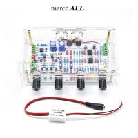 MarchAll PR-4558G12 ชุดสำเร็จ เคสใส ฟรี กล่องจ่ายไฟรถ และไฟบ้านผ่านอะแดปเตอร์ 12V ได้ PR-4558 Pre-Amp ปรี-แอมป์ ปรับทุ้ม-แหลม ซ้ายขวา อิสระ สเตอริโอ โทน ค