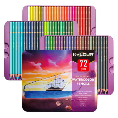 Kalour color pencil iron box set of 72 color water-soluble color pencil professional art brush filling hand-painted color pencilApplicable: hand-drawn art drawings