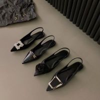 Fren flat black Btou s fairy shoes 23 new and summer ted toe rhie tempeent sgle shoes -GGX23722✉ↂ☌