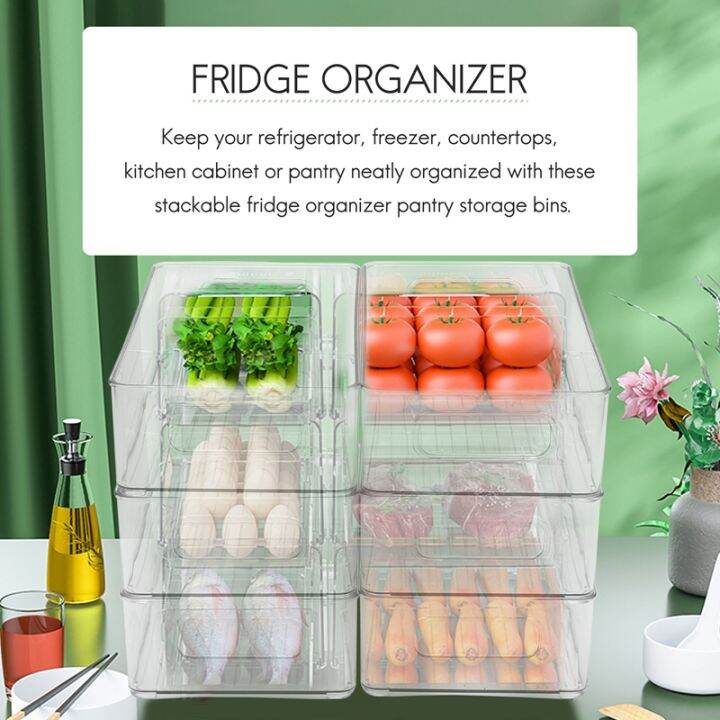 6pcs-refrigerator-organizer-bins-stackable-fridge-organizers-with-cutout-handles-clear-plastic-pantry-food-storage-rack