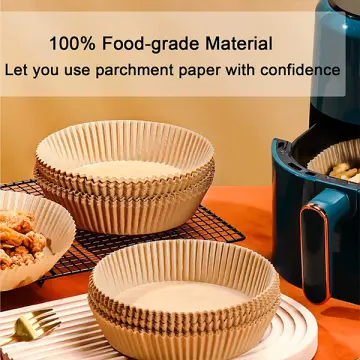 Disposable Air Fryer Pad Baking Non-Stick Pad Steamer Oil Absorbent Paper  Food Paper Pad Fryer Paper 52/25/10 Pieces