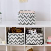 2021 New Folding Canvas Fabric Storage Box For Kids Toys Organizer Nursery Laundry Basket Home Closet Sundries Bag With Handles