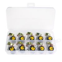 10pcs/box WH148 Potentiometers Kit 1K 5K 10K 20K 50K 100K 250K 15mm Linear Taper Rotary Potentiometer 3Pin with Yellow AG3 Knob