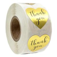 【CW】▧►✐  50 Labels stickers shape gold thank you Stickers seal labels scrapbooking for 1inch/roll