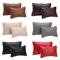 Genuine Leather Car Pillow Headrest Head Layer Cowhide Neck RestLuxury Soft Automotive Wholesale Seat Interior Car Accessories Seat Cushions