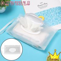 OKDEALS Eco-Friendly Wet Wipes Bag Cleaning Mask Case Napkin Storage Pouch Clamshell Box Reusable Snap Strap Easy-carry Cosmetic Container