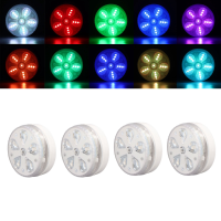 4 ชิ้น LED ไฟสระว่ายน้ำ RGB IP68 กันน้ำเปลี่ยนเวลา RF RC โคมไฟสระว่ายน้ำสำหรับสระว่ายน้ำกลางแจ้ง