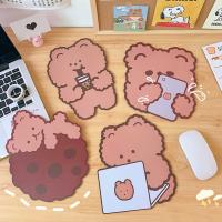 ❄☾ Cute Cartoon Mouse Pad Chocolate Bear Student Notebook Rubber Pad Keyboard Protection Pad Office Desktop Non-slip Mouse Pad