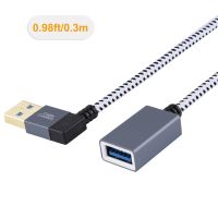 Short (1ft) USB3.0 Extension Cable Left Angle USB 3.0 Male to Female Extension Cable USB 3.0 Extender Cord