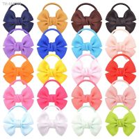 ✖♣♀ 20Pieces/Lot Baby Colorful Mini Solid Hair Bows Cute Baby Bow Newborn Decoration Elastic Hair Band Kids Hair Accessories