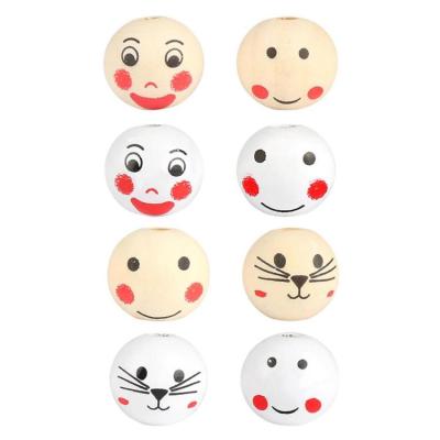 Small Wooden Beads Small Jewelry Beads Bracelet Making Kit Assorted Wooden Beads Smiling Face Round Beads for Jewelry Making DIY Crafts Farmhouse Decor practical