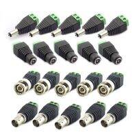 10pcs 12V 2.1x5.5mm DC BNC Male Female Adapter Coax CAT5 Video Balun Plug Connector for Led Strip Lights CCTV Camera Accessories