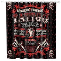 【CW】㍿☈  Punk Pirate Theme Fabric Shower Curtain Set with Hooks