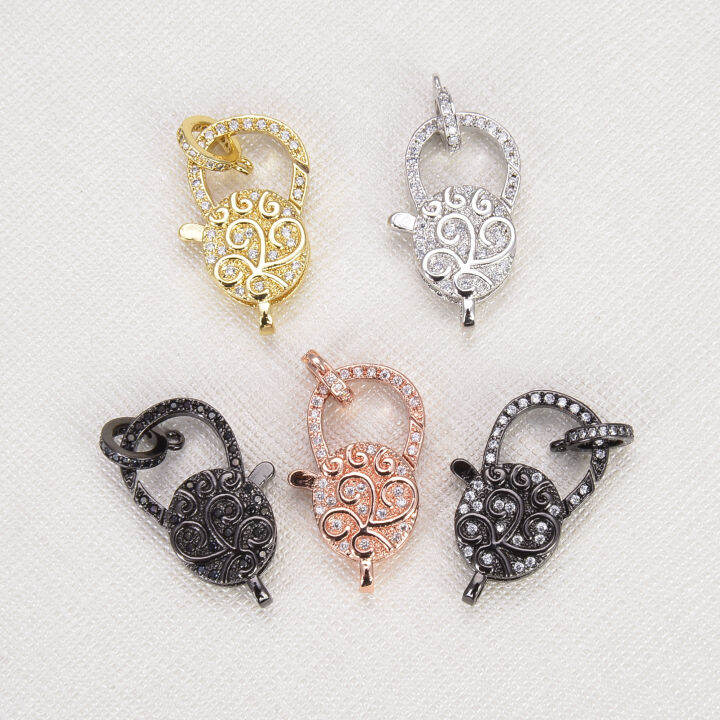 แฟชั่น-micro-pave-clasps-pave-lobster-claw-จี้-clasps-pave-ทองเหลืองแผ่น-clasp-เครื่องประดับอุปกรณ์เสริมจำนวนมากขายส่งจำนวนมาก