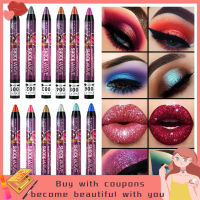 สาวๆ®ปากกาอายชาโดว์2-In-1 12สี,ปากกาทาปากอายแชโดว์สีติดทนนานกันน้ำไม่ติดถ้วยสำหรับผู้หญิง