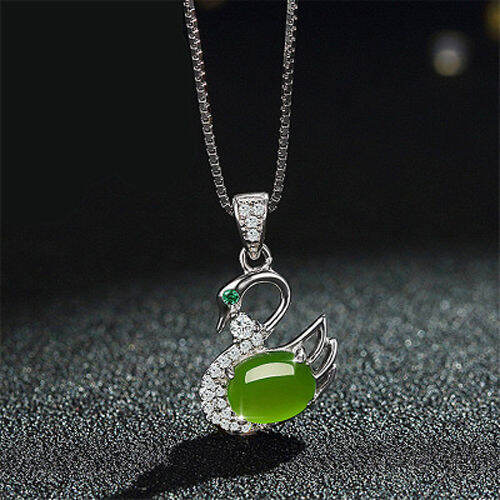 natural-hotan-jade-jasper-swan-pendant-925-silver-necklace-female-fashion-clavicle-chain-birthday-gift-for-girlfriend-d7zm