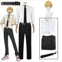 AEOZAD Denji Chainsaw Man อะนิเมะคอสเพลย์ชุดวิกผม Segurança Pública Devil Hunter Trajes de ฮาโลวีน para Homens