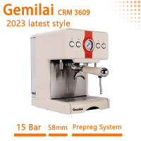 New 2023 Coffee Maker Gemilai CRM3609 Coffee Machine เครื่องชงกาแฟอัตโนมัติ ขนาดหัวชง 58mmเครื่องชงกาแฟเชิงพาณิชย์  58mm 1450W 15 Bar 1.7 ลิตร