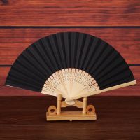 Vintage Chinese Fans Pattern Folding Dance Wedding Party Lace Silk Folding Hand Held Solid Fan Pocket Gifts Colorful Fans 10