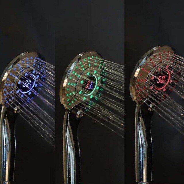 LED Shower Head Digital Temperature Control 3 Spraying Mode Shower Sprayer Water Saving Shower
