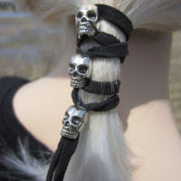 【CW】Hair Accessories Skull Jewelry Leather Ties tail Hair Wrap