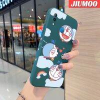 JIUMOO เคสสำหรับ Huawei Nova 3e P20 Lite 2018เคสลายการ์ตูนแฮปปี้โดราเอม่อนหัวสี่เหลี่ยมแบบดั้งเดิมเคสโทรศัพท์ลายขอบซิลิโคนเหลวนิ่มคลุมทั้งหมดเคสป้องกันกล้องเลนส์เคสฝาหลังกรอบนิ่ม