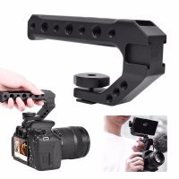 Universal Top Handle Grip Camera Handgrip with Cold Shoe 1/4in 3/8in Hole for DSLR Camera Cage Monitors Microphone Fill Light